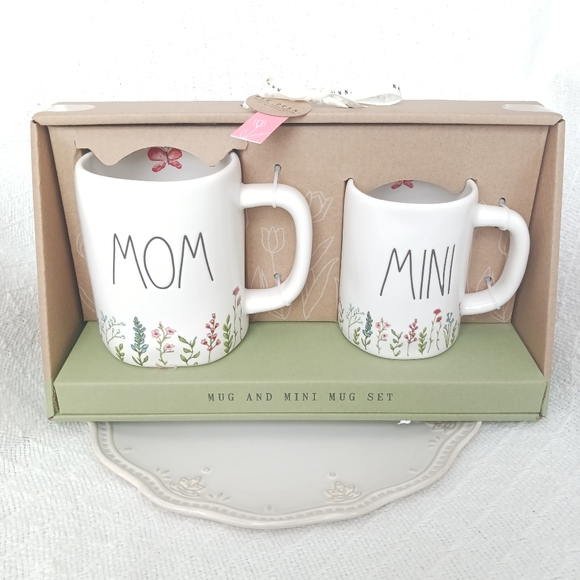 Rae Dunn Other - Rae Dunn Mom and Mini Floral Butterfly Ceramic Mug Gift Box Set
